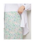 Green viscose and cotton skirt