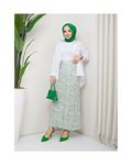 Green viscose and cotton skirt