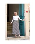 Buttoned viscose skirt