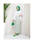 Green viscose and cotton skirt