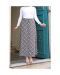 Buttoned viscose skirt