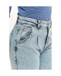 Blue Denim Pants with Darted Hems