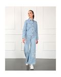 Butterfly Embroidered Jacket-blue