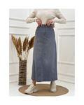 Natural Fabric Star Rivet Denim Skirt Gray