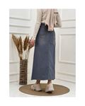 Natural Fabric Star Rivet Denim Skirt Gray