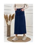 Natural Fabric Star Rivet Denim Skirt Navy