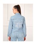 Butterfly Embroidered Jacket-blue