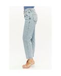 Blue Denim Pants with Darted Hems