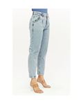 Blue Denim Pants with Darted Hems