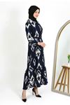 Patterned dress, blue