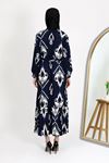 Patterned dress, blue