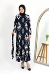 Patterned dress, blue
