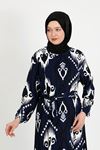 Patterned dress, blue