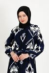 Patterned dress, blue