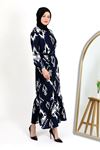 Patterned dress, blue