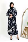 Patterned dress, blue