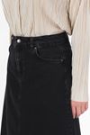 Black High Waist Denim Skirt