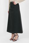  HIGH WAIST A-CUT DENIM SKIRT KHAKI