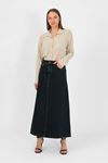 HIGH WAIST A-CUT DENIM SKIRT Anthracite