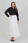 WOMEN'S CHIFFON LINED PLEATED SKIRT White