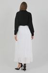 WOMEN'S CHIFFON LINED PLEATED SKIRT White