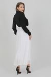 WOMEN'S CHIFFON LINED PLEATED SKIRT White