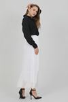 WOMEN'S CHIFFON LINED PLEATED SKIRT White
