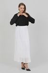 WOMEN'S CHIFFON LINED PLEATED SKIRT White