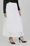 WOMEN'S CHIFFON LINED PLEATED SKIRT White