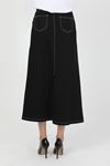 Natural Fabric Contrast Stitched Denim Skirt Black