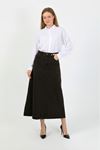 Black High Waist Denim Skirt