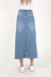 Natural Fabric Star Rivet Denim Skirt Light Blue