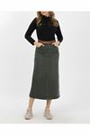 Natural Fabric Belted Denim Skirt Light Blue