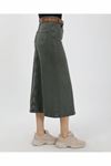 Natural Fabric Belted Denim Skirt Light Blue