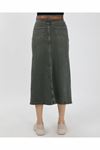 Natural Fabric Belted Denim Skirt Light Blue