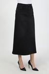 Natural Fabric Star Rivet Denim Skirt Black