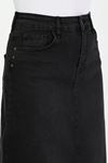 Natural Fabric Star Rivet Denim Skirt Black