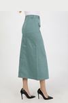 Buttoned, Gusseted, Pocketed Hijab Skirt Turquoise