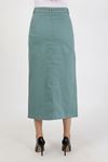 Buttoned, Gusseted, Pocketed Hijab Skirt Turquoise