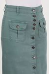 Buttoned, Gusseted, Pocketed Hijab Skirt Turquoise