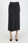 Buttoned, Gusseted Pocket and Anthracite Hijab Skirt