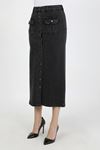 Buttoned, Gusseted Pocket and Anthracite Hijab Skirt