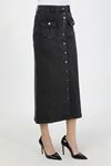Buttoned, Gusseted Pocket and Anthracite Hijab Skirt