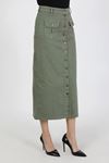 Buttoned, Gusseted, Pocketed Hijab Skirt Khaki