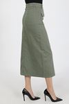 Buttoned, Gusseted, Pocketed Hijab Skirt Khaki