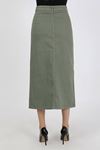 Buttoned, Gusseted, Pocketed Hijab Skirt Khaki
