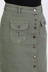 Buttoned, Gusseted, Pocketed Hijab Skirt Khaki