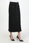 Buttoned, Gusseted, Pocketed Hijab Skirt, Black