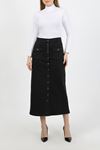 Buttoned, Gusseted, Pocketed Hijab Skirt, Black