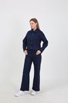 Women’s Jean Pants and Jacket Set – Navy Blue